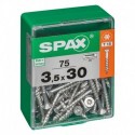Lot de 75 vis acier tęte autofraisée plate SPAX, Diam.3.5 mm x L.30 mm
