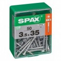 Lot de 50 vis acier tęte autofraisée plate SPAX, Diam.3.5 mm x L.35 mm