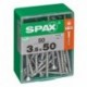 Lot de 50 vis acier tęte autofraisée plate SPAX, Diam.3.5 mm x L.50 mm