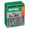 Lot de 50 vis acier tęte autofraisée plate SPAX, Diam.3.5 mm x L.50 mm