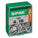 Lot de 100 vis acier tęte autofraisée plate SPAX, Diam.4 mm x L.16 mm
