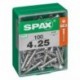 Lot de 100 vis acier tęte autofraisée plate SPAX, Diam.4 mm x L.25 mm