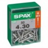 Lot de 50 vis acier tęte autofraisée plate SPAX, Diam.4 mm x L.30 mm