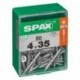 Lot de 50 vis acier tęte autofraisée plate SPAX, Diam.4 mm x L.35 mm