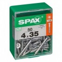 Lot de 50 vis acier tęte autofraisée plate SPAX, Diam.4 mm x L.35 mm