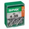 Lot de 50 vis acier tęte autofraisée plate SPAX, Diam.4 mm x L.35 mm