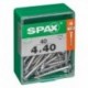 Lot de 40 vis acier tęte autofraisée plate SPAX, Diam.4 mm x L.40 mm