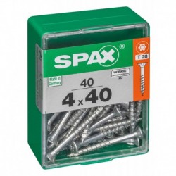 Lot de 40 vis acier tęte autofraisée plate SPAX, Diam.4 mm x L.40 mm