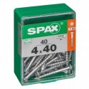 Lot de 40 vis acier tęte autofraisée plate SPAX, Diam.4 mm x L.40 mm