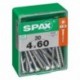 Lot de 30 vis acier tęte autofraisée plate SPAX, Diam.4 mm x L.60 mm