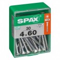 Lot de 30 vis acier tęte autofraisée plate SPAX, Diam.4 mm x L.60 mm