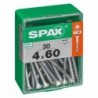 Lot de 30 vis acier tęte autofraisée plate SPAX, Diam.4 mm x L.60 mm