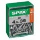 Lot de 40 vis acier tęte autofraisée plate SPAX, Diam.4.5 mm x L.35 mm