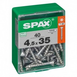 Lot de 40 vis acier tęte autofraisée plate SPAX, Diam.4.5 mm x L.35 mm