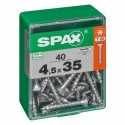 Lot de 40 vis acier tęte autofraisée plate SPAX, Diam.4.5 mm x L.35 mm