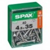Lot de 40 vis acier tęte autofraisée plate SPAX, Diam.4.5 mm x L.35 mm