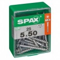 Lot de 25 vis acier tęte autofraisée plate SPAX, Diam.5 mm x L.50 mm