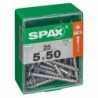 Lot de 25 vis acier tęte autofraisée plate SPAX, Diam.5 mm x L.50 mm