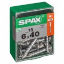 Lot de 15 vis acier tęte autofraisée plate SPAX, Diam.6 mm x L.40 mm