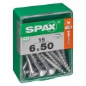Lot de 15 vis acier tęte autofraisée plate SPAX, Diam.6 mm x L.50 mm