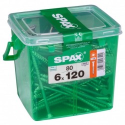 Lot de 80 vis acier tęte plate SPAX, Diam.6 mm x L.120 mm