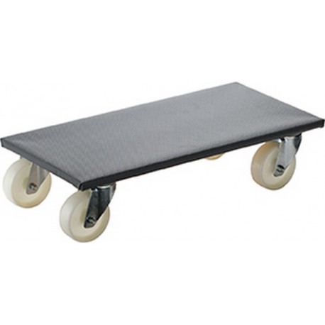 Rouleur multi-usage, Capacité : 350 kg, Larg. : de plaque 500 x 600 mm, Encombrement en hauteur 165 mm, Ø de roue : 125 mm, Modèle de roue en caoutchouc