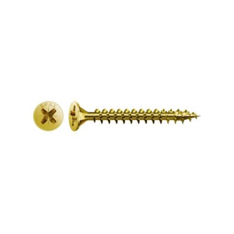 Lot de 300 vis acier tête cylindrique bombée pozidriv SPAX, Diam.4 mm x L.45 mm
