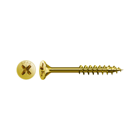 Lot de 10 vis acier tête fraisée pozidriv SPAX, Diam.4 mm x L.80 mm