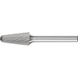 Fraise sur tige de 6 mm, en carbure, forme conique à bout rond KEL, denture 3 PLUS, Forme : KEL 1225, Ø de la tête 12 mm, Long. de tête 25 mm