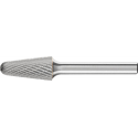Fraise sur tige de 6 mm, en carbure, forme conique à bout rond KEL, denture 3 PLUS, Forme : KEL 1225, Ø de la tête 12 mm, Long. de tête 25 mm
