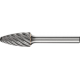 Mini-fraise sur tige de 3 mm, en carbure, forme ogive à bout rond RBF, denture INOX, Forme : RBF 1225, Ø de la tête 12 mm
