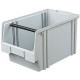 Bacs à bec, empilables, en polystyrène incassable, Taille : 2A, Dimensions 350/300 x 200 x 200 mm, Couleur gris