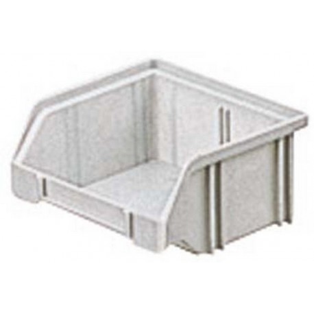 Bacs à bec, empilables, en polystyrène incassable, Taille : 5, Dimensions 85/65 x 105 x 45 mm, Couleur gris