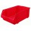 Bacs à bec, empilables, en polystyrène incassable, Taille : 1, Dimensions 500/450 x 300 x 180 mm, Couleur rouge
