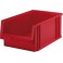 Bacs à bec, empilables, en polypropylène incassable, Taille : 1, Dimensions 500/465 x 315 x 200 mm, Couleur rouge