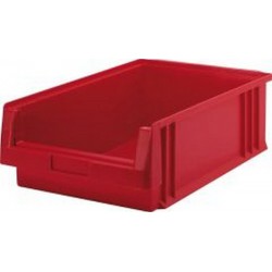Bacs à bec, empilables, en polypropylène incassable, Taille : 1C, Dimensions 500/465 x 315 x 150 mm, Couleur rouge