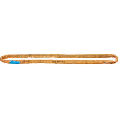 Élingues rondes avec capacité élevée, Taille : 8 m, Long. utile 4,0 m, Capacité max. directe 6000 kg, Larg. : d'élingue environ : 80-85 mm
