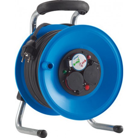 Enrouleur de câble, plastique, IP 44, qualité de câble néoprène, Type de câble : H07 RN-F 3G1,5, Long. de câble 40 m