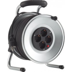 Enrouleur de câble, tôle d'acier, IP 20, qualité de câble caoutchouc, Type de câble : H05 RR-F 3G1,5, Long. de câble 25 m