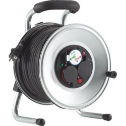 Enrouleur de câble, tôle d'acier, IP 44, néoprène, Long. de câble de 40 m, Type de câble : H07 RN-F 3G1,5