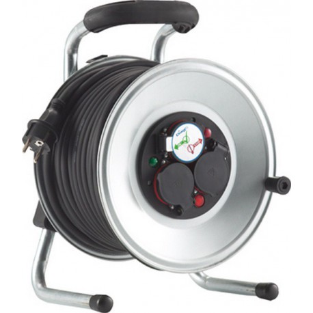 Enrouleur de câble, tôle d'acier, IP 44, néoprène, Long. de câble de 40 m, Type de câble : H07 RN-F 3G1,5