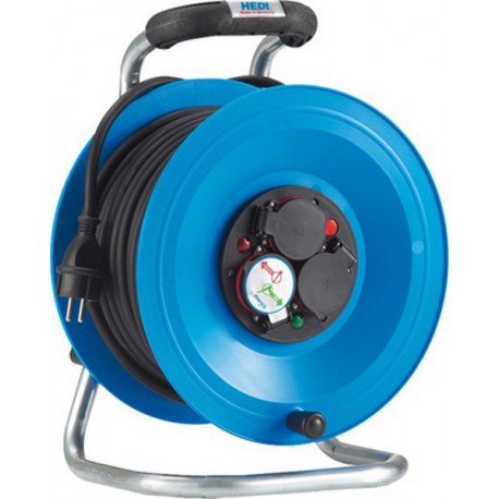 Enrouleur de câble, plastique, IP 44, qualité de câble néoprène, câble de 30 m de Long., Type de câble : H07 RN-F 3G2,5