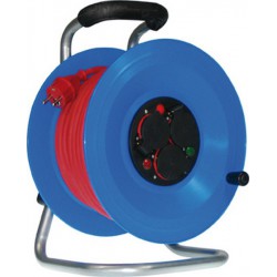 Enrouleur de câble, plastique, IP 44, qualité de câble néoprène, câble rouge, Type de câble : H07 RN-F 3G1,5, Long. de câble 40 m