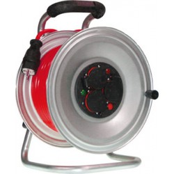 Enrouleur de câble, tôle d'acier, IP 44, qualité de câble néoprène, Type de câble : H07 RN-F 3G1,5, Long. de câble 40 m