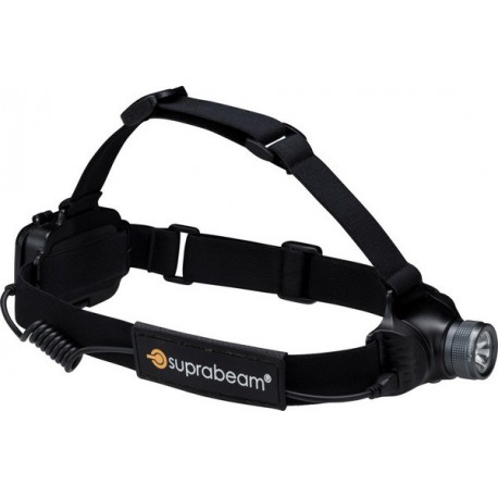 Lampe de casque LED, Dimensions : 70 x 49 x 42 mm, Durée de service 10-30 h, Luminosité de 20 à 200 (gradateur) 300 (Boost) lm, Poids : 184 g