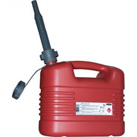 Bidon d'essence en matière synthétique, Volume : 5 l, Dimensions 331 x 185 x 237 mm, Poids à vide 640 g