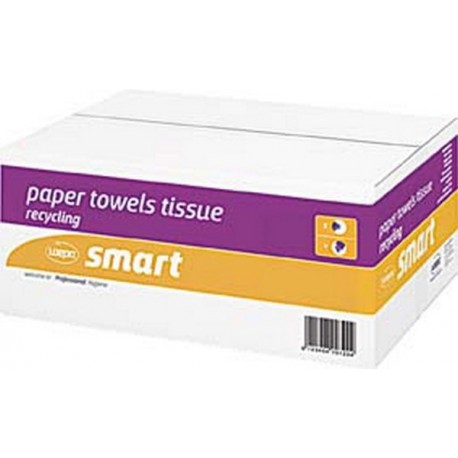 Papier pour essuie-mains WEPA Smart, Dimensions : 25 x 31 cm, Carton de 3696 feuilles, Feutre Épais. :s, Graduation : 24 x 154, Couleur nature