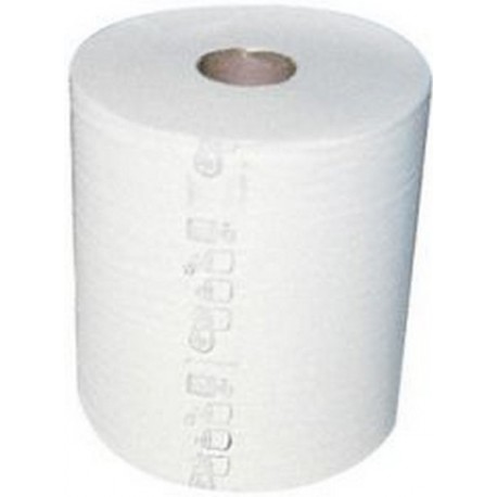 Rouleau d'essuie-mains pour distributeur, Modèle : 1 Épais. :, Feuilles par rouleau 790, Couleur blanc naturel (par 6)