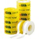 Bande d'étanchéité pour raccords filetés PTFE, Modèle : 12 mm x 12 m (100 g/m²), Pour filetage Filetage fin ''FRp'', Couleur Noyau blanc/enveloppe jaune