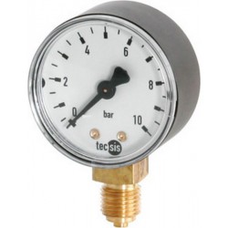 Manomètre, raccord radial par le bas, Ø nominal : 40 mm, Raccord G 1/8 pouces, Plage d'affichage 0-10 bar